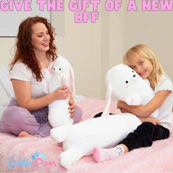 ✨Cuddle Paws White Bunny Body Pillow✨ - Picture 3 of 8